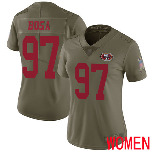 San Francisco 49ers Limited Olive Women Nick Bosa NFL Jersey #97 2017 Salute to Service